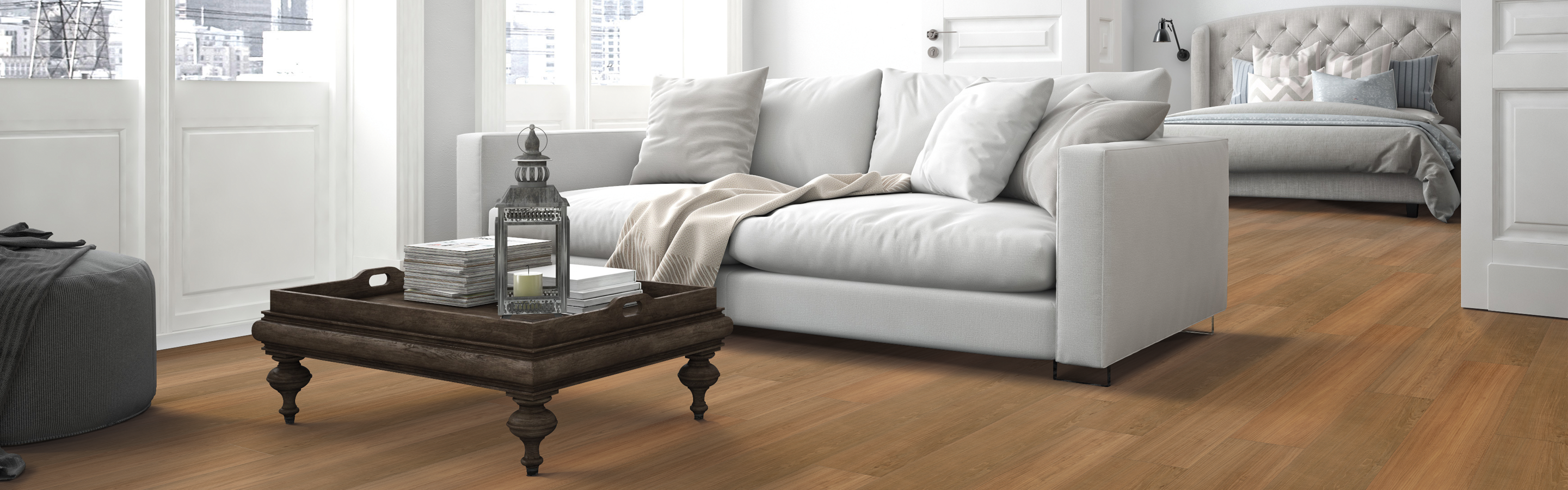 wood look vinyl flooring in living room